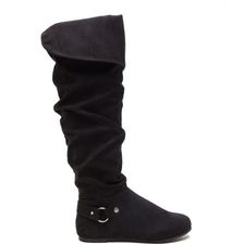 Incaltaminte Femei CheapChic Cuff Love Slouchy Faux Suede Boots Black