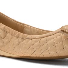 Cole Haan Tali Bow Quilted Ballet Nude Quilted Leather