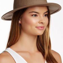 Accesorii Femei David Young Pebble Faux Leather Band Panama Hat MUSHROOM