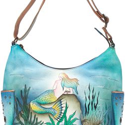 Anuschka Handbags Large Hobo with Side Pockets Little Mermaid