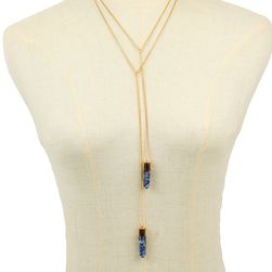 Eye Candy Los Angeles Double Layer Lapis Necklace GOLD