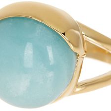 Cole Haan 12K Gold Plated Open Shank Stone Ring - Size 7 GOLDT