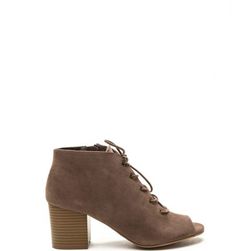 Incaltaminte Femei CheapChic Day After Day Chunky Lace-up Booties Taupe