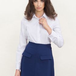 Fusta bleumarin, mini, cu fermoar auriu, Misebla