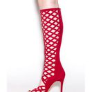 Incaltaminte Femei CheapChic Cutting Edge Faux Suede Cut-out Boots Red