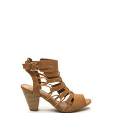 Incaltaminte Femei CheapChic Something New Chunky Caged Heels Tan