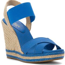 Ralph Lauren Elena Blue Solid Canvas/Elastic