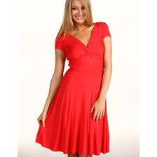 BCBGMAXAZRIA Ritz Twisted Front Dress Red Berry