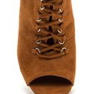 Incaltaminte Femei CheapChic Change Of Pace Lace-up Peep-toe Booties Whisky