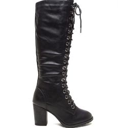 Incaltaminte Femei CheapChic March On Faux Leather Boots Black