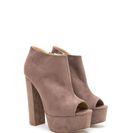 Incaltaminte Femei CheapChic In The City Chunky Peep-toe Booties Taupe