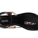 Incaltaminte Femei Michael Kors Sofia Flat Sandal NaturalBlack Luxury Embossed Python MerlotNappa