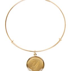 Bijuterii Femei Alex and Ani 14K Gold Filled Initial Y Charm Wire Bangle RUSSIAN GOLD