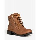 Incaltaminte Femei CheapChic Draw The Line Combat Boot Cognac