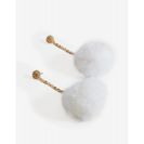 Bijuterii Femei CheapChic Pom Pom Drop Earring White