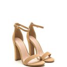 Incaltaminte Femei CheapChic Simple Statement Chunky Velvet Heels Camel