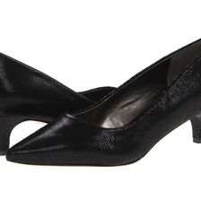Trotters Paulina Black Patent Suede Lizard Leather