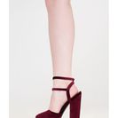 Incaltaminte Femei CheapChic 90s Baby Velvet Platform Chunky Heels Burgundy