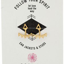 Dogeared Follow Your Spirit Multi Triangle Ear Jacket Earrings Gold Dipped