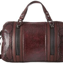 French Connection Nora Satchel Biker Berry Snake PU