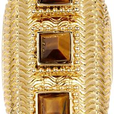 Vince Camuto Textured Tiger's Eye Geo Ring GOLDT