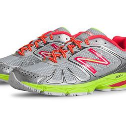 Incaltaminte Femei New Balance Womens Running 770v4 Silver with Neon Green Pink Glo