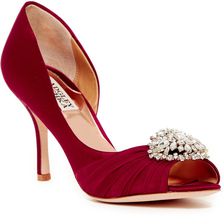 Badgley Mischka Pearson Embellished Pump DK RED SAT
