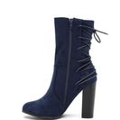 Incaltaminte Femei CheapChic Haute Outlook Chunky Lace-back Booties Navy