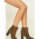 Incaltaminte Femei Forever21 Faux Suede Lace-Up Booties Olive