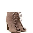 Incaltaminte Femei CheapChic Style Blog Worthy Lace-up Booties Taupe