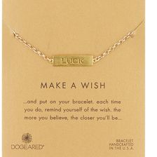 Dogeared Make a Wish 14K Gold Plated Sterling Silver Luck Plaque Bracelet GOLD