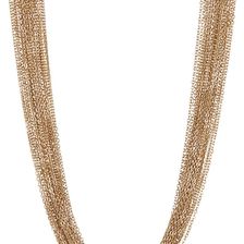 Natasha Accessories Million Row Chain Necklace GOLD
