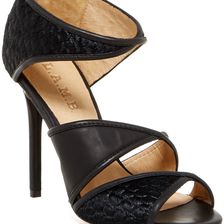 L.A.M.B. Waren Genuine Calf Hair Heel Sandal BLACKLEATH