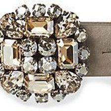 Ralph Lauren Round Crystal Buckle Belt Taupe