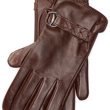 Ralph Lauren Belted Tech Leather Gloves Coffee
