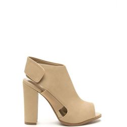 Incaltaminte Femei CheapChic Style Fix Faux Leather Cut-out Booties Natural