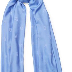 Ralph Lauren RL Silk-Wool Scarf Sky Blue