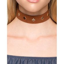Bijuterii Femei CheapChic Diamond Suede Choker Camel