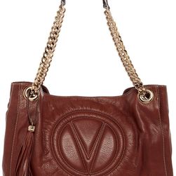 Valentino By Mario Valentino Verra Leather Sauvage Shoulder Bag BREAD