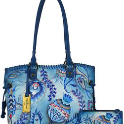 Anuschka Handbags Large Drawstring Shopper Bewitching Blues