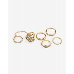 Bijuterii Femei CheapChic Geo Love Link 5pc Ring Set Met Gold