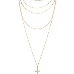 Bijuterii Femei Forever21 Cross Layered Pendant Necklace Gold