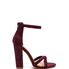 Incaltaminte Femei CheapChic X Game Faux Suede Chunky Heels Burgundy