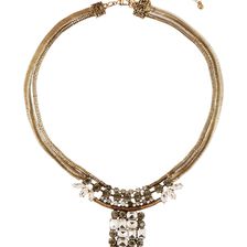 Natasha Accessories Crystal Snake Chain Necklace GOLD