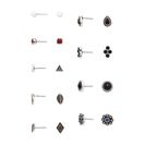 Bijuterii Femei Forever21 Faux Stone Geo Stud Set Bsilverblack