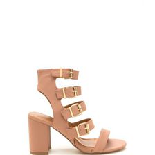 Incaltaminte Femei CheapChic Gimme Five Faux Nubuck Chunky Heels Taupe