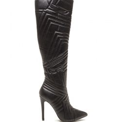 Incaltaminte Femei CheapChic Quilted Wonder Faux Leather Boots Black