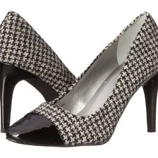 Tahari Ryan Black/White/Black Canaby Fabric Pol Calf