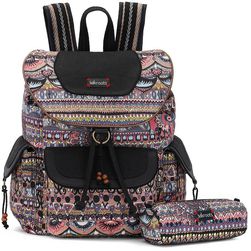 Sakroots Artist Circle Flap Backpack Taupe One World