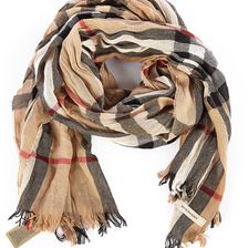 Burberry Wool Scarf Giant Check Beige